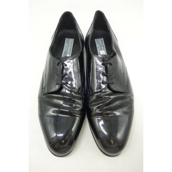 Stanley Blacker Couture Black Patent Leather Lace Up Oxfords Shoes Men\'s 10.5 M main image 2